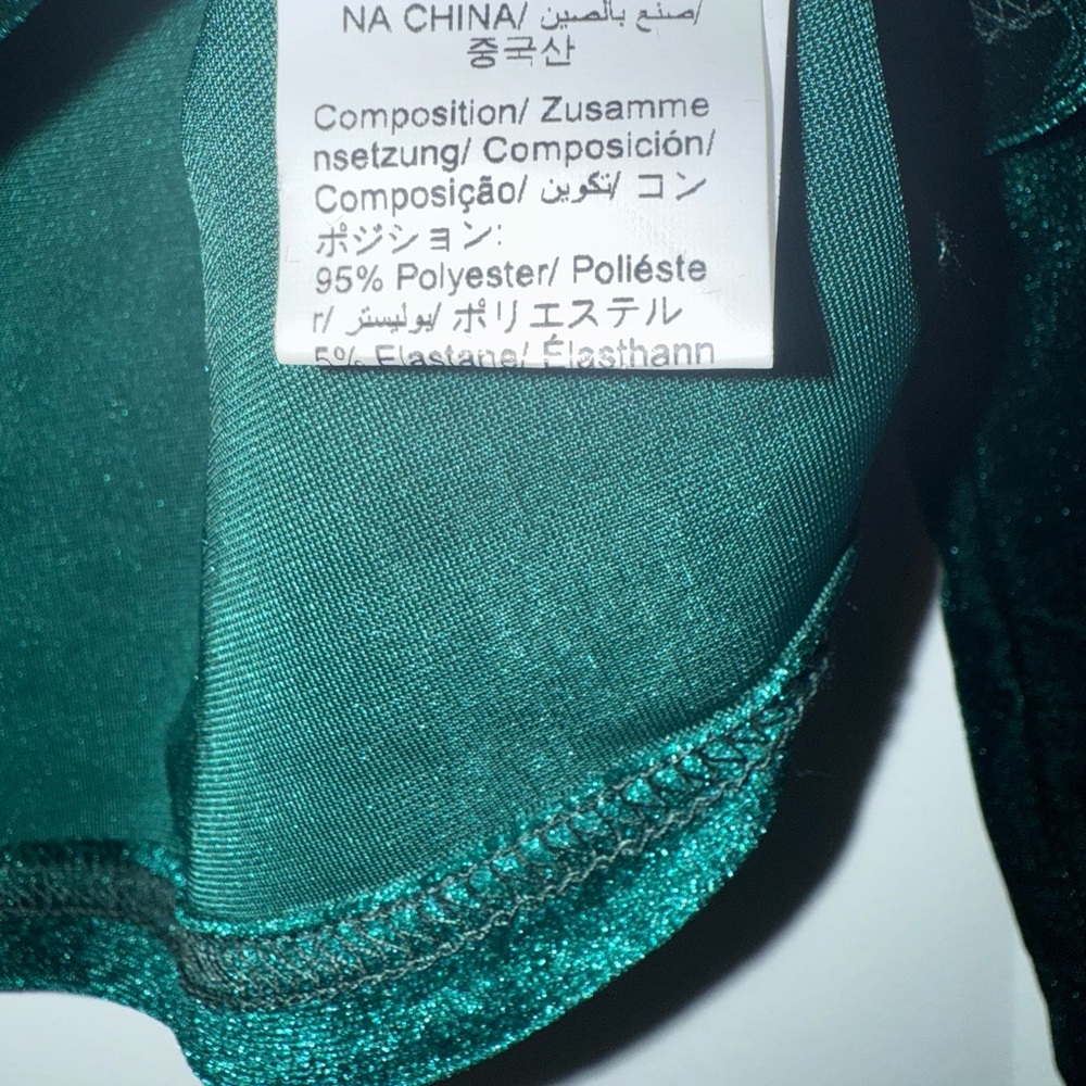 SHEIN Dark Green Velvet Long Sleeve Top - Picture 5 of 5